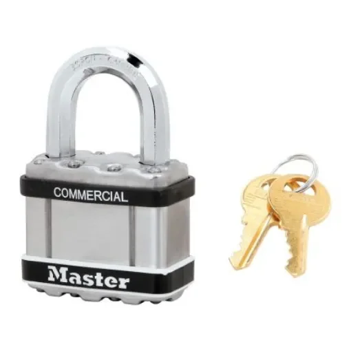 Master Lock Padlock Weatherproof Steel Padlock, 10mm Shackle, 51mm Body - M5STS product image