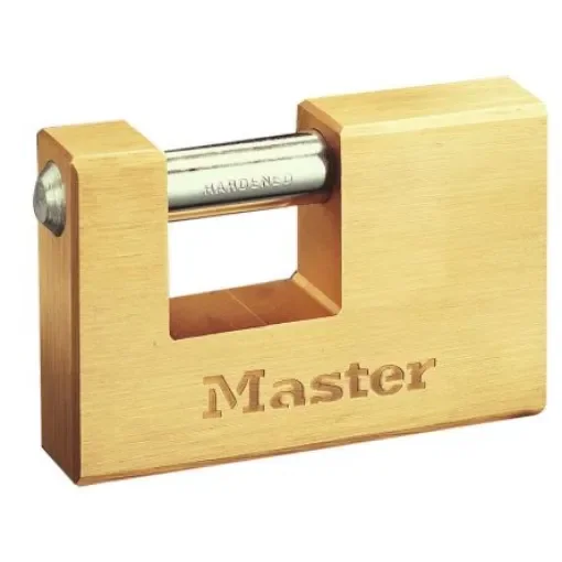 Master Lock Padlock Brass Padlock, 12mm Shackle, 85mm Body - 608EURD product image