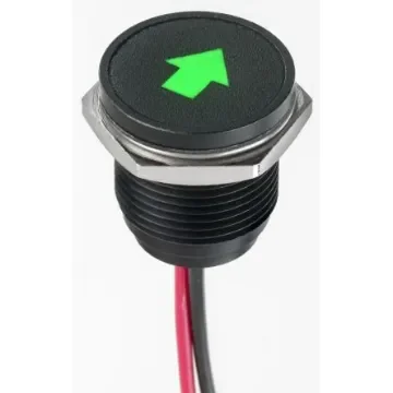 APEM Green Panel Mount Indicator, 12V dc, 16mm Mounting Hole Size, Lead Wires Termination, IP67 - Q16F5BXXHG12E-3K6 product image