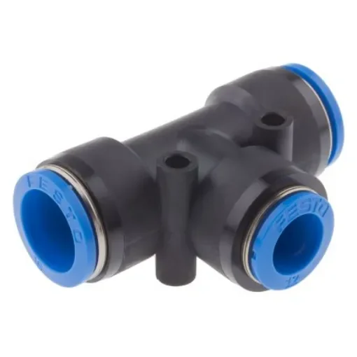Festo QST Series Tee Tube-to-Tube Adaptor Push In 12 mm, Push In 16 mm to Push In 16 mm, Tube-to-Tube Connection Style, - QST-16-12 product image