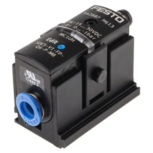 Festo Pressure Sensor, 15 to 30V dc, IP40 0bar - SDE5-V1-FP-Q6-P-M8 product image