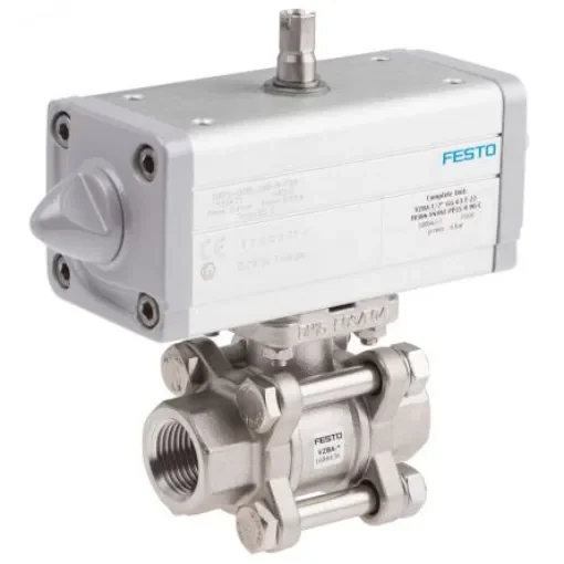 Festo Ball Valve type Pneumatic Actuated Valve - VZBA-1/2"-GG-63-T-22-F0304-V4V4T-PP15-R-90-C product image
