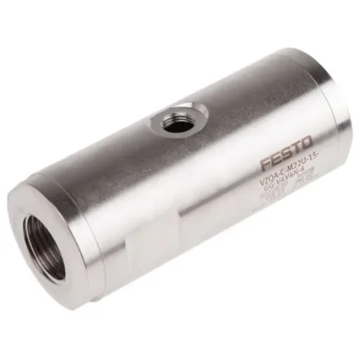 Festo VZQA Series Threaded Pinch Valve, G 1/2 Inlet Port, 15mm Tube Inlet Port x G 1/2 Male Outlet Port, 3022830 - VZQA-C-M22U-15-GG-V4V4N-4 product image