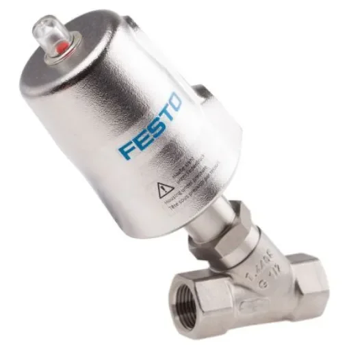 Festo Angle Seat type Pneumatic Actuated Valve, BSP 1/2in, 40 bar - VZXF-L-M22C-M-B-G12-130-M1-V4V4T-50-40 product image