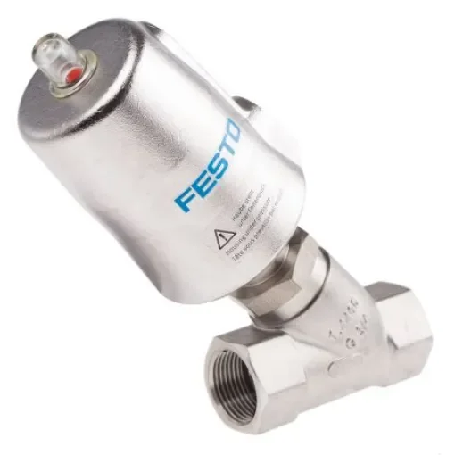 Festo Angle Seat type Pneumatic Actuated Valve, BSP 3/4in, 20 bar - VZXF-L-M22C-M-B-G34-180-M1-V4V4T-50-20 product image