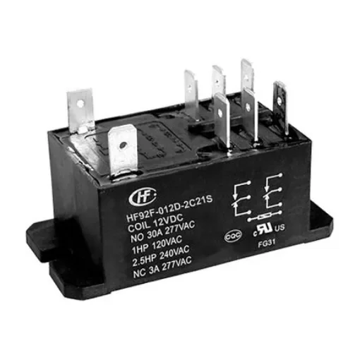 Hongfa Europe GMBH Flange Mount Power Relay, 12V dc Coil, 30A Switching Current, DPDT - HF92F-012D-2C21S product image