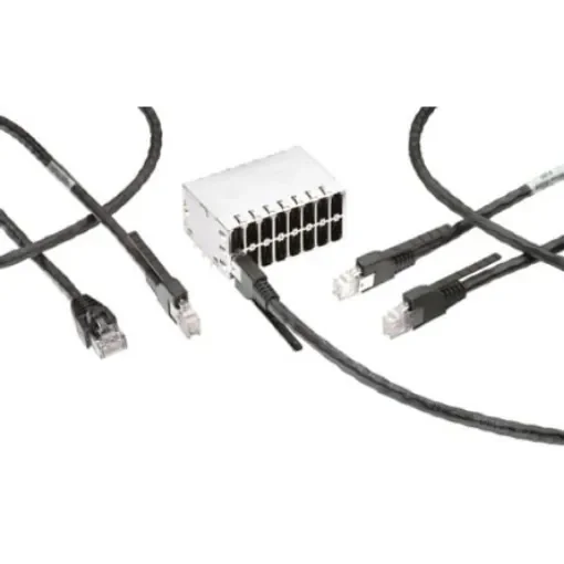 TE Connectivity, 250mm Cat5e, Black RJ.5 to Male RJ45 Female, F/UTP Shielded, Terminated LSZH Sheath - 2159658-1 product image