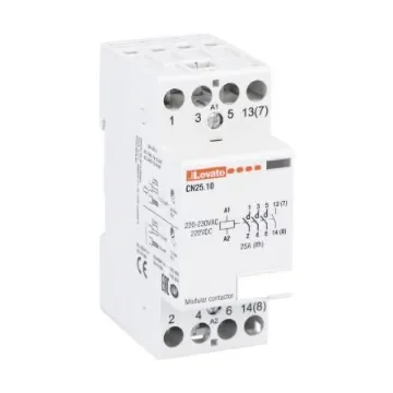 Lovato Modulo CN Contactor, 230 V ac Coil, 4-Pole, 25 A, 4NO, 400 V ac - CN2510220 product image