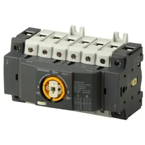 Socomec 4P Pole Isolator Switch - 63A Maximum Current, 28.4kW Power Rating, IP20 - 22304006 product image