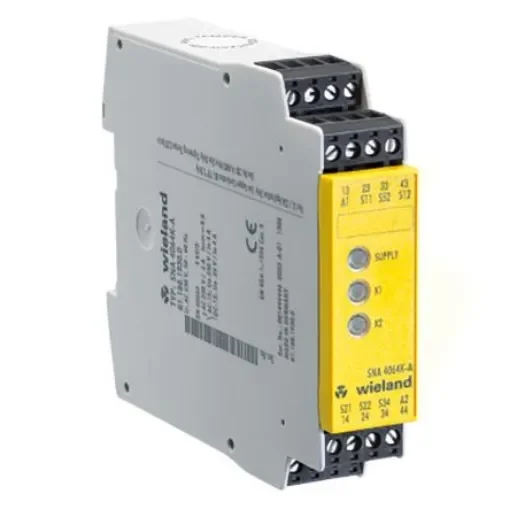 Wieland safeRELAY SNA 4043K Safety Monitoring Safety Relay, 115V ac, Dual-Channel, 3 Safety Contacts - R1.188.1830.0 product image