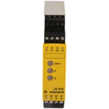 Wieland safeRELAY SNA 4043K Safety Monitoring Safety Relay, 24V ac/dc, Dual-Channel, 3 Safety Contacts - R1.188.1810.0 product image