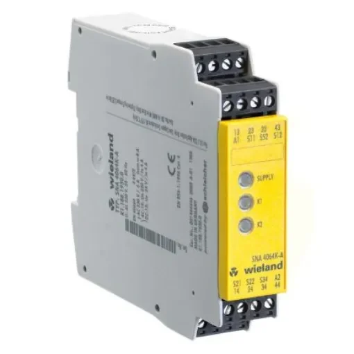Wieland safeRELAY SNA 4063K Safety Monitoring Safety Relay, 24V ac/dc, Dual-Channel, 3 Safety Contacts - R1.188.1440.0 product image
