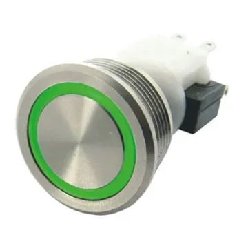 ITW Switches H48M Series Illuminated Push Button Switch, Latching, Panel Mount, 19.56mm Cutout, SPDT, Green LED, 250V - H48M-212G4044 product image