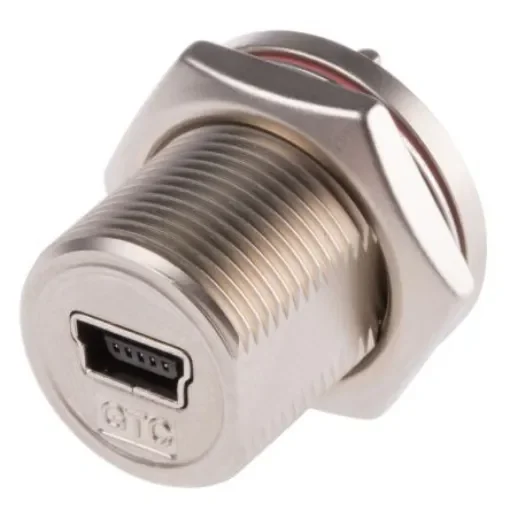 RS PRO Straight, Panel Mount, Socket Type Mini B USB Connector - 1223026 product image