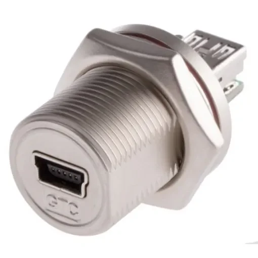 RS PRO Straight, Panel Mount, Socket Type Mini B USB Connector - 1223027 product image