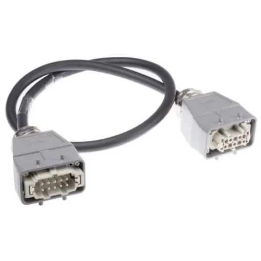 HARTING Cable Assembly, 10 Way, 7A, Female to Male, Han E, 600 V - 20871466001100 product image