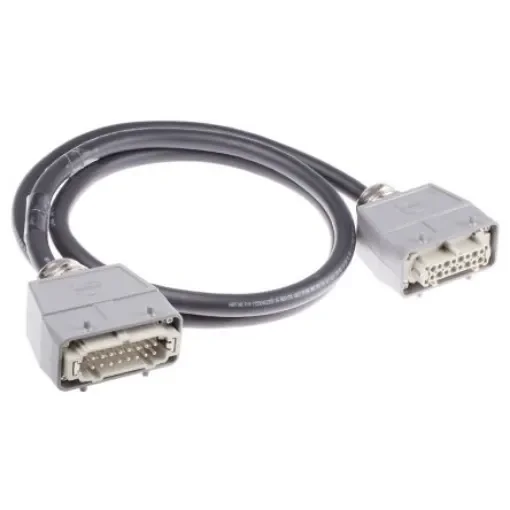 HARTING Cable Assembly, 16 Way, 7A, Female to Male, Han E, 600 V - 20871469001200 product image