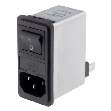 Schaffner,2A,250 V ac Male Snap-In IEC Filter 2 Pole FN286-2-06,Faston 2 Fuse product image