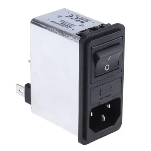 Schaffner,6A,250 V ac Male Snap-In IEC Filter 2 Pole FN286-6-06,Faston 2 Fuse product image