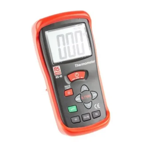 RS PRO RS42 Wired Digital Thermometer, K Probe, 2 Input(s), +1300 °C, +2000°F Max, ±0.5% + 1 °C, ±0.5% + 2 °F Accuracy - 1231937 product image