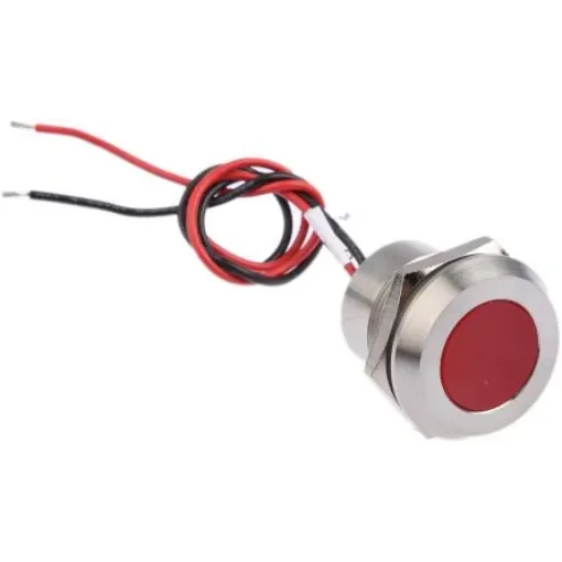 RS PRO Red Panel Mount Indicator, 24V dc, 22mm Mounting Hole Size, Lead Wires Termination, IP67 - 1232424 product image