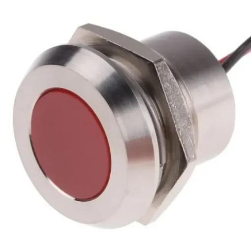 RS PRO Red Panel Mount Indicator, 220V ac, 22mm Mounting Hole Size, Lead Wires Termination, IP67 - 1232426 product image