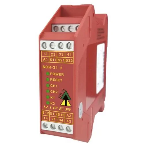IDEM Viper SCR-31-i Pluggable Terminals Emergency Stop Safety Relay, 24V ac/dc, Dual-Channel, 3 Safety Contacts - 280002-P product image