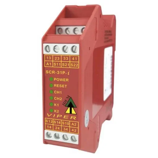 IDEM Viper SCR-31P-i Screw Terminals Emergency Stop Safety Relay, 24V ac/dc, Dual-Channel, 3 Safety Contacts - 280003 product image