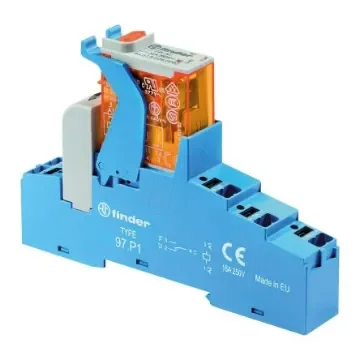Finder 4C Series Interface Relay, DIN Rail Mount, 230V ac Coil, SPDT, 1-Pole, 10A Load - 4C.P1.8.230.0060SPA product image