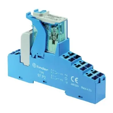 Finder 4C Series Interface Relay, DIN Rail Mount, 110V ac Coil, DPDT-2C/0, 2-Pole, 8A Load - 4C.P2.8.110.0060SPA product image