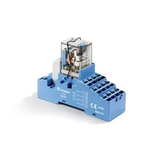 Finder 58 Series Interface Relay, DIN Rail Mount, 24V dc Coil, 4PDT, 4-Pole, 7A Load - 58.P4.9.024.0050SMA product image