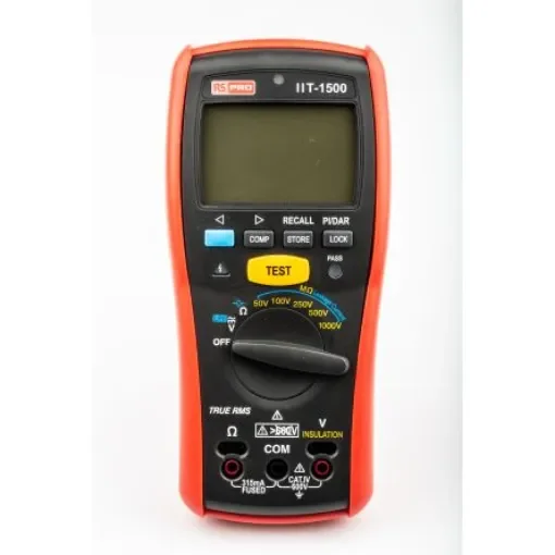 RS PRO IIT1500 Insulation Tester, 50V Min, 1000V Max, 20GO Max, CAT IV - 1233220 product image