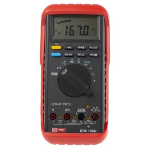RS PRO IDM106N Handheld Digital Multimeter, True RMS, 10A ac Max, 10A dc Max, 1000V ac Max - 1233236 product image