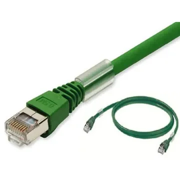 OmronXS6, 5m Cat5, Green RJ45 to Male RJ45 Male, SFTP, UTP Shielded, Terminated PUR Sheath - XS6W-5PUR8SS500CM-G product image