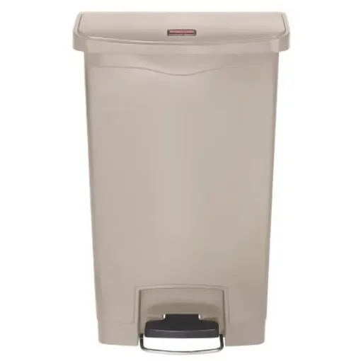 Rubbermaid Commercial Products Slim Jim 50L Beige Pedal PE Waste Bin - 1883458 product image
