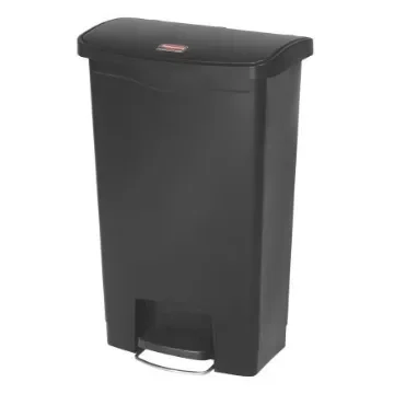 Rubbermaid Commercial Products Slim Jim 50L Black Pedal PE Waste Bin - 1883611 product image