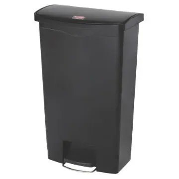 Rubbermaid Commercial Products Slim Jim 68L Black Pedal PE Waste Bin - 1883613 product image