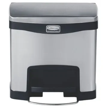 Rubbermaid Commercial Products Slim Jim 15L Chrome Pedal Stainless Steel Waste Bin - 1901982 product image