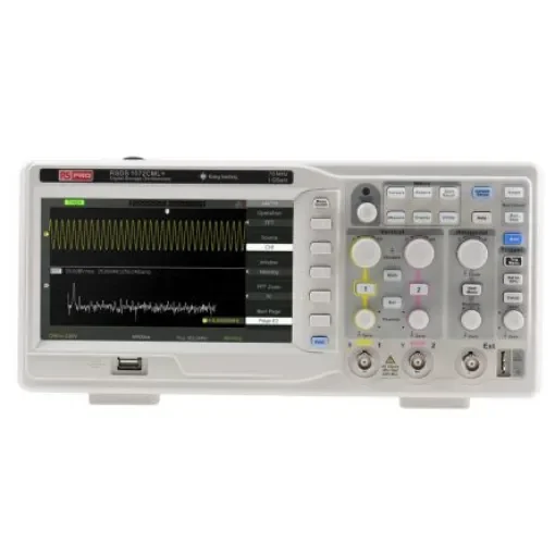 RS PRO RSDS1072CML+, 70MHz Bench Oscilloscope, 2 Analogue Channels - 1236436 product image