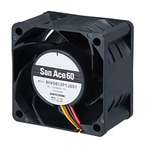 Sanyo Denki San Ace 9HV Series Axial Fan, 12 V dc, DC Operation, 112.8m³/h, 32.4W, 2.7A Max, 60 x 60 x 38mm - 9HV0612P1J001 product image