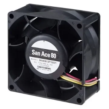 Sanyo Denki San Ace 9HVA Series Axial Fan, 12 V dc, DC Operation, 225m³/h, 42W, 3.5A Max, 80 x 80 x 38mm - 9HVA0812P1G001 product image