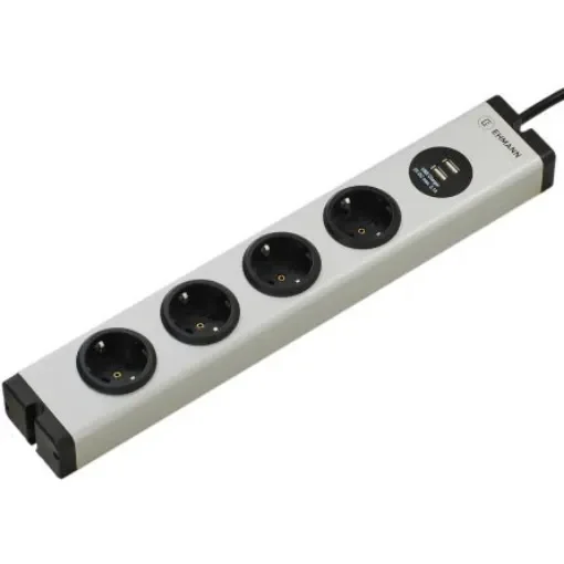 Bodo Ehmann Type F - German Schuko 4 + 2 Gang Power Distribution Unit, 1.5m Cable, 16A, 250 V - 0600X0A052031 product image