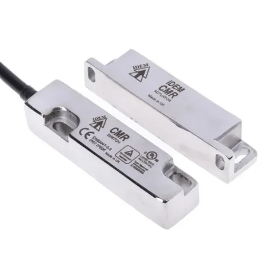 IDEM CMR Series Magnetic Non-Contact Safety Switch, 250V ac, 316 Stainless Steel Housing, 2NC, 5m Cable - 138022 product image