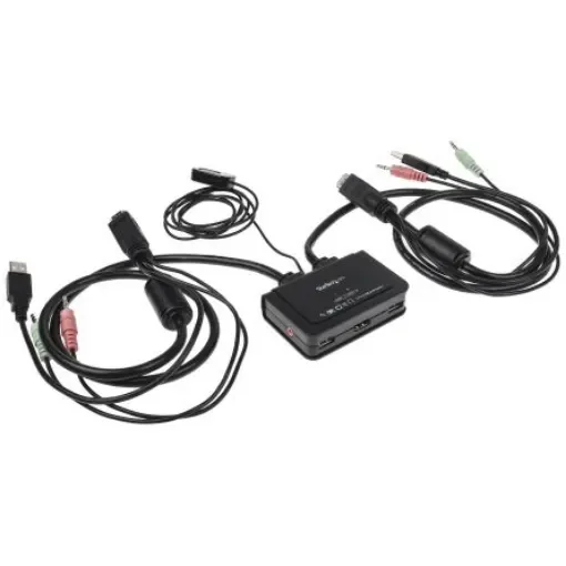 StarTech.com 2 Port USB HDMI KVM Switch, 3.5 mm Stereo 1920 x 1200 Maximum Resolution - SV211HDUA product image
