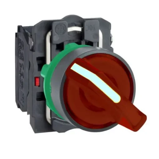 Schneider Electric Knob Selector Switch - (SPDT) 22mm Cutout Diameter, Illuminated 2 Positions - XB5AK124B5 product image