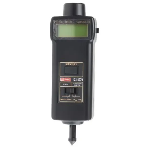 RS PRO Tachometer Best Accuracy ±0.05 % - Contact, Optical LCD 99999rpm - 1238779 product image