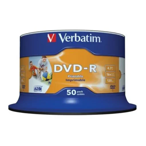 Verbatim DVD-R, 4.7 GB, 16X, 50 Pack - 43533 product image