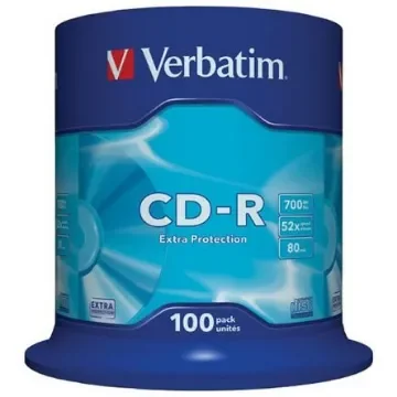Verbatim CD-R, 700 MB, 52X, 100 Pack - 43411 product image