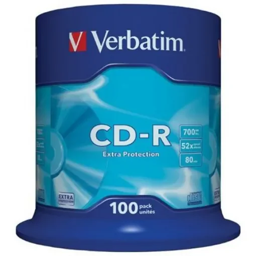 Verbatim CD-R, 700 MB, 52X, 100 Pack - 43411 product image