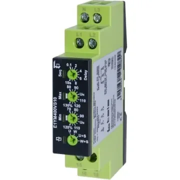 Tele Phase, Voltage Monitoring Relay, 1, 3 Phase, SPDT, Maximum of 400 V, DIN Rail - E1YM400VS10 product image